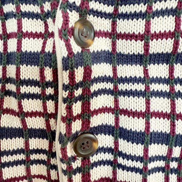 Vintage Men's 100% Cotton Plaid Grandpa Sweater Vest by INC Size L - Picture 8 of 10